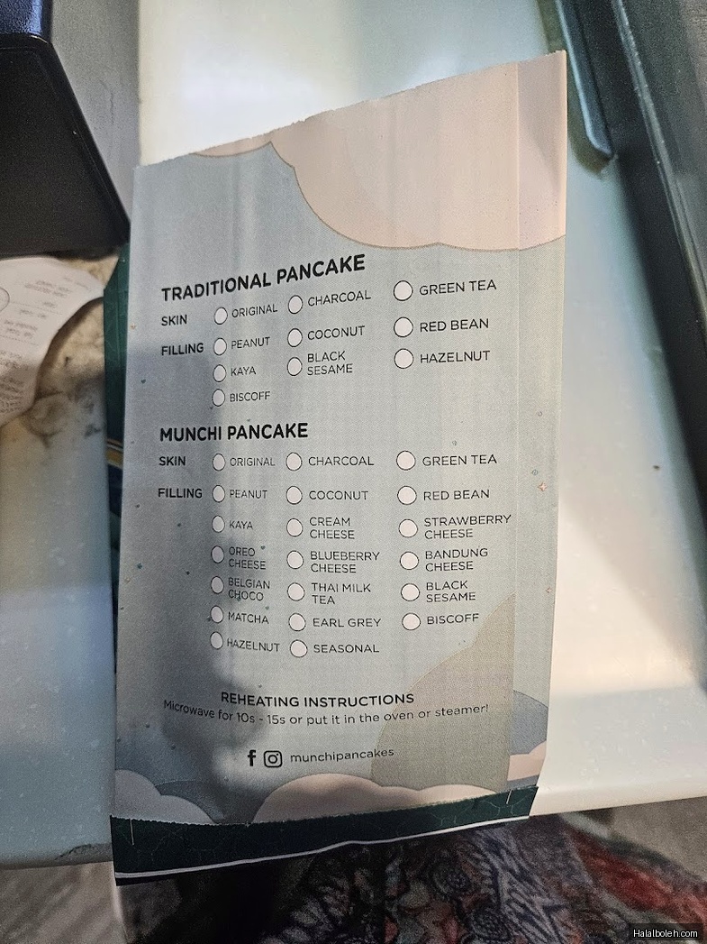 Munchi Pancakes - menu