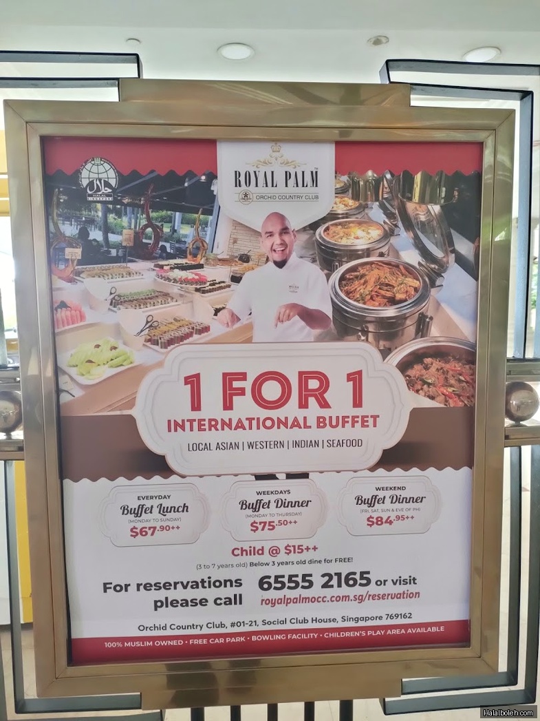 Royal Palm at 1 Orchid Club Road - Menu