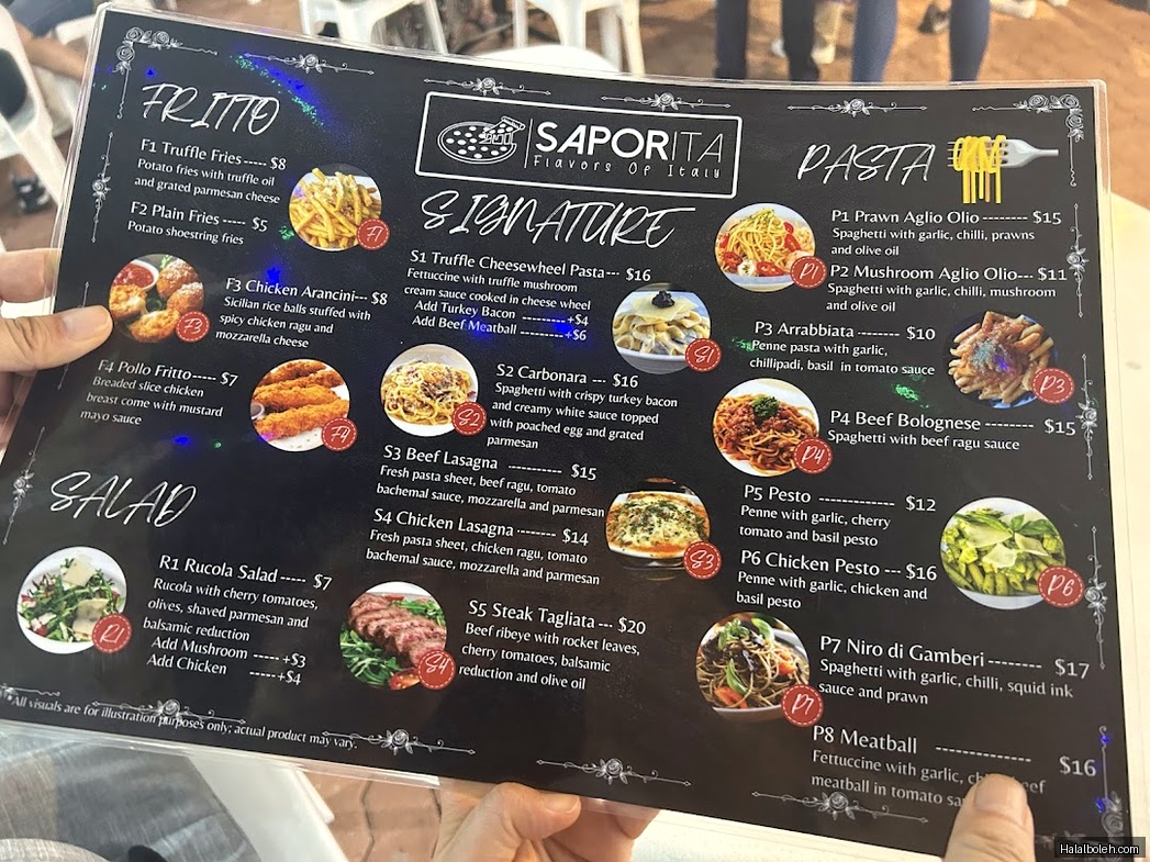 Saporita - menu