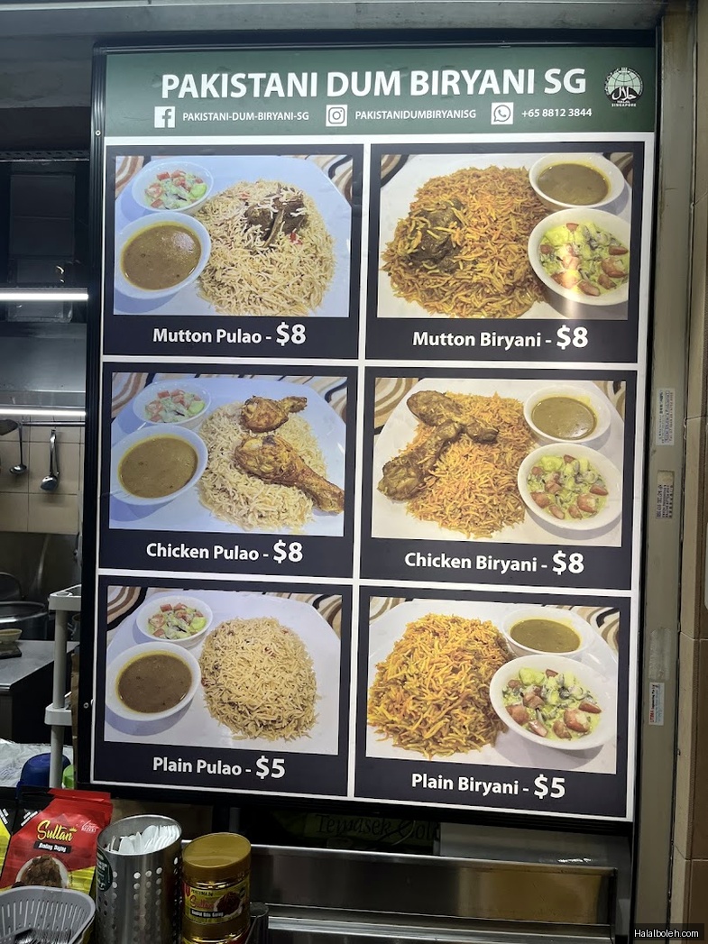 Pakistan Dum Briyani - menu