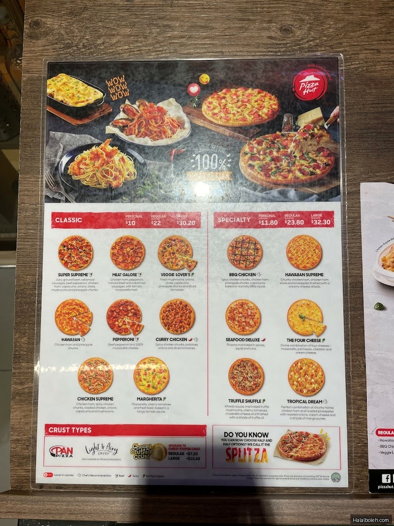 Pizza Hut - menu