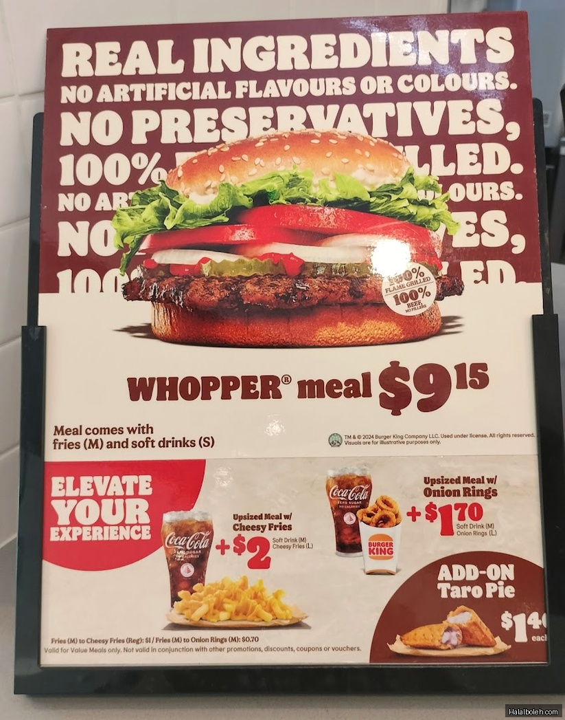Burger King - menu
