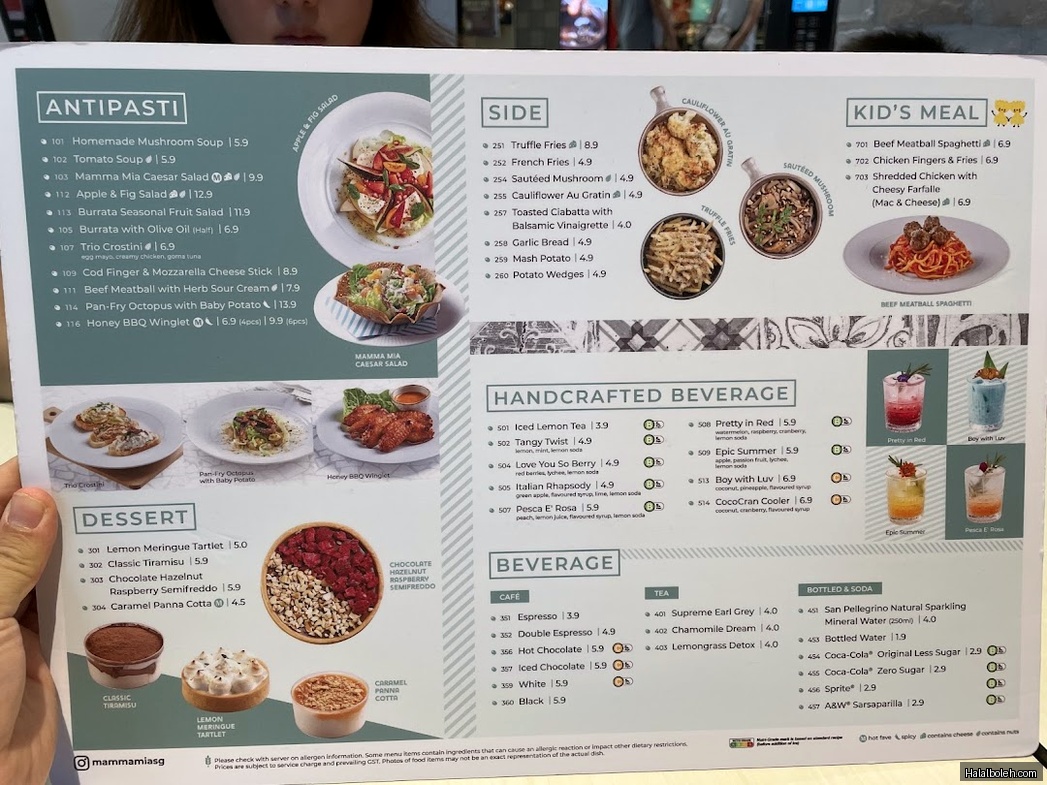 Mamma Mia Trattoria - menu