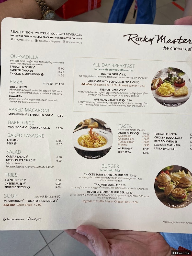 Rocky Master - menu