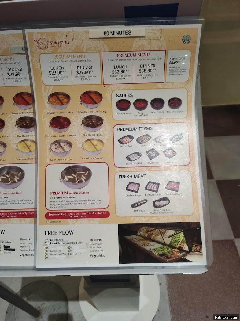 Suki-Suki Thai Hot Pot - menu