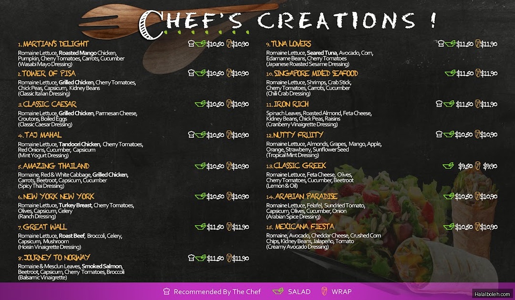 Simply Wrapps - menu