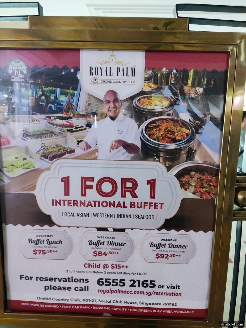 Royal Palm at 1 Orchid Club Road - Menu