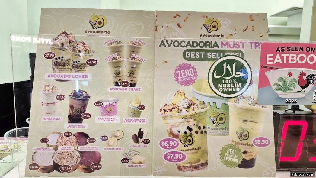 Avocadoria - menu