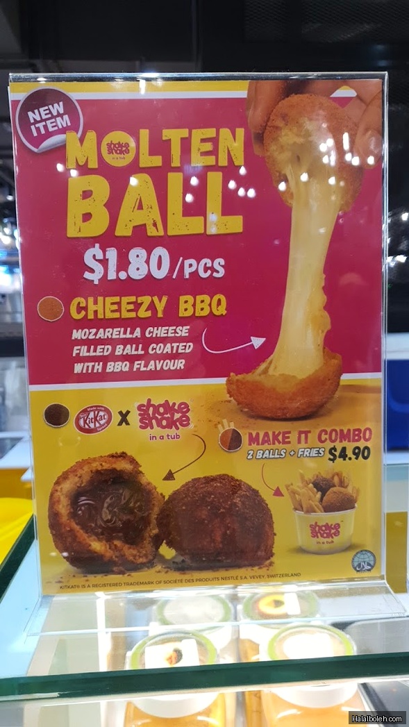 Shake Shake in a Tub - menu