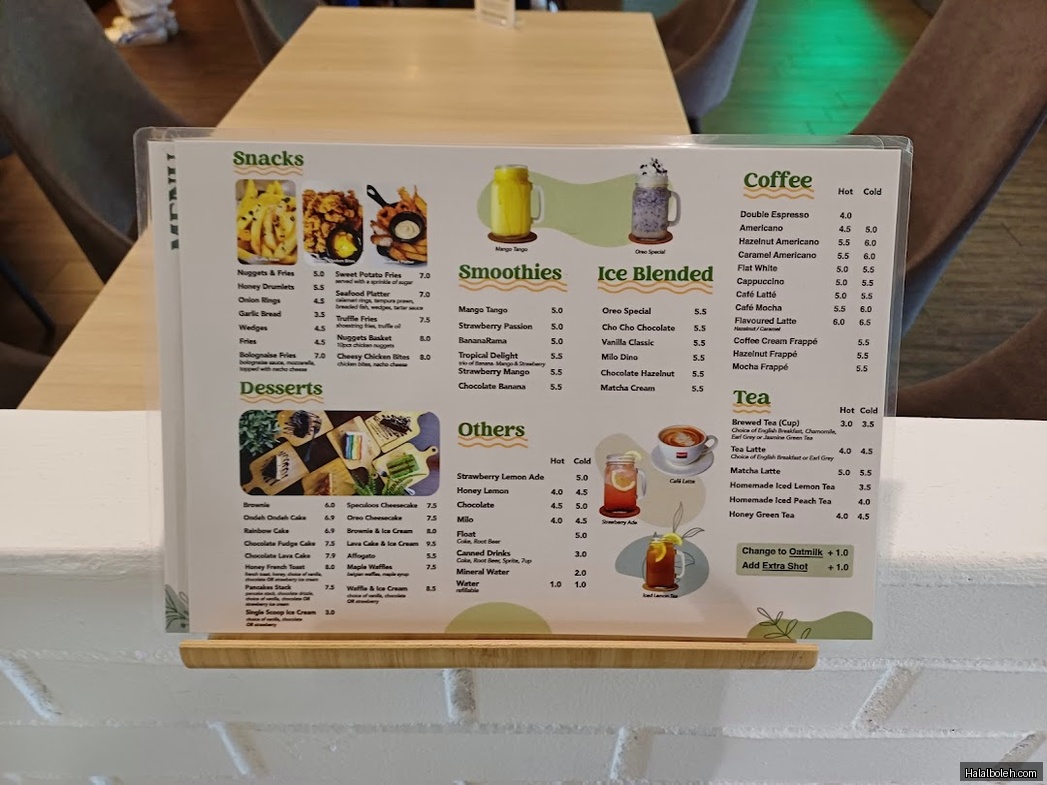 The Tree Cafe - menu
