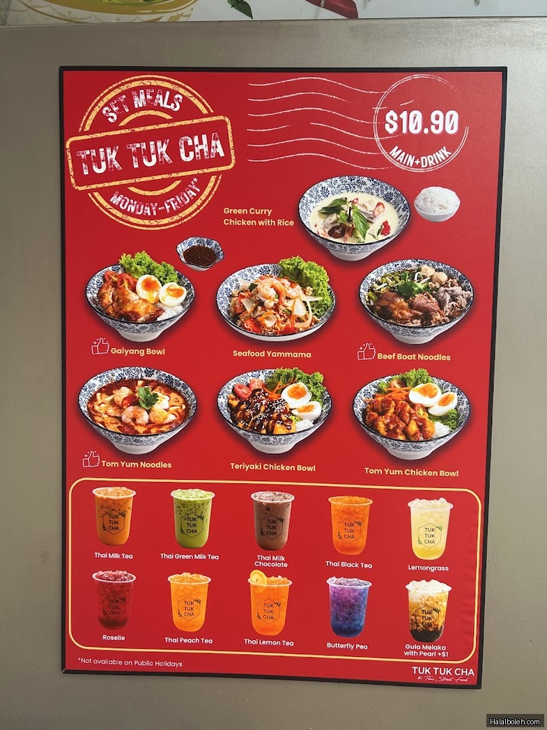 Tuk Tuk Cha - menu