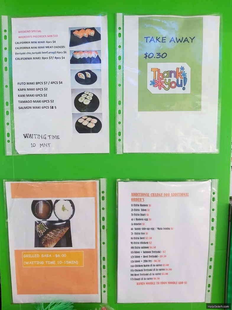 Oishii Corner at Toa Payoh Lor 7 - Menu