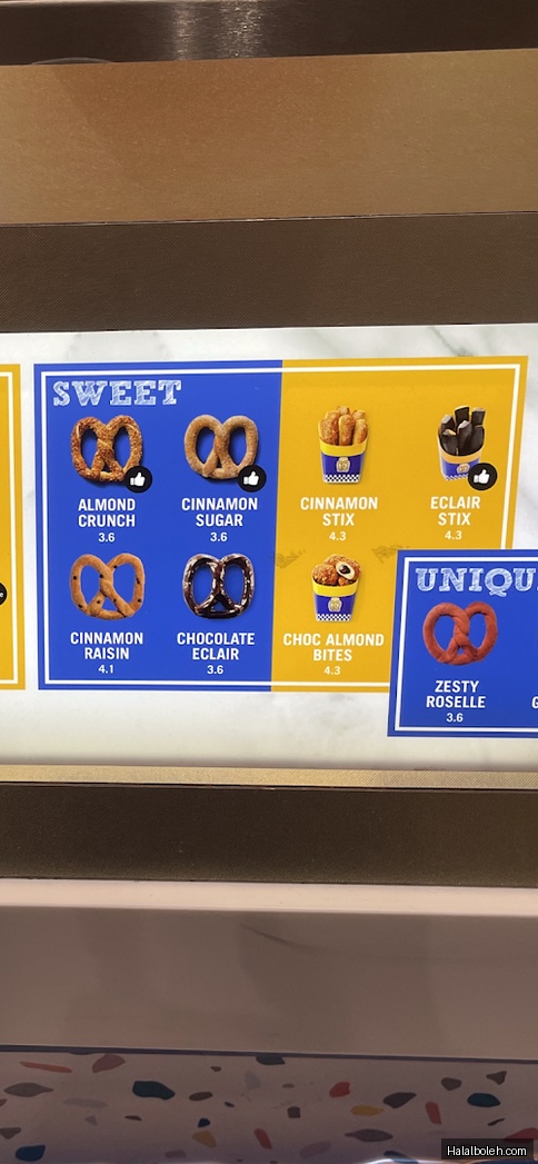 Auntie Anne's - menu