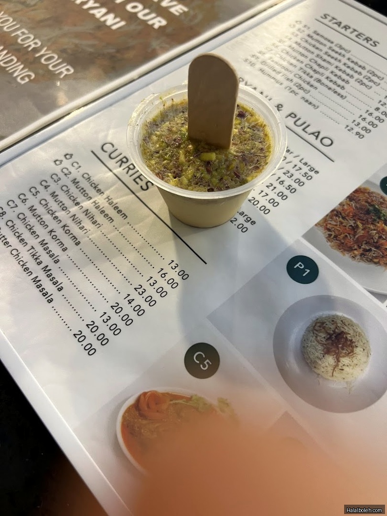 Bismillah Biryani Restaurant - menu