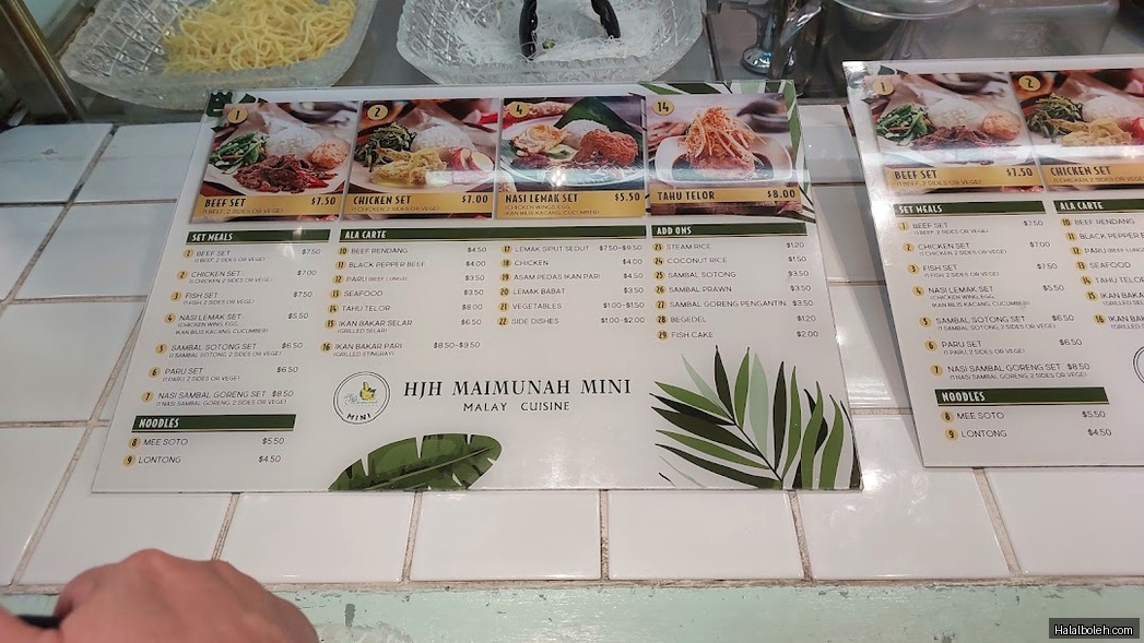 Hjh Maimunah - menu