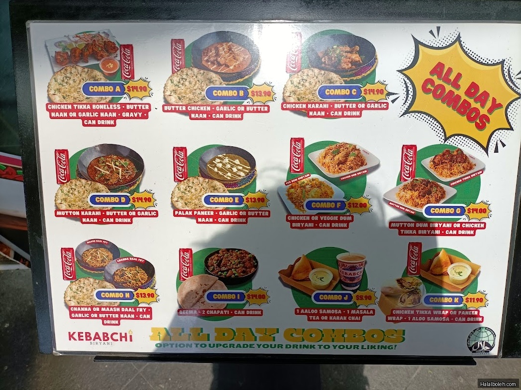 Kebabchi Biryani - menu