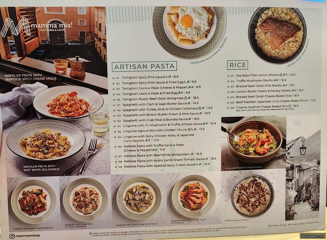 Mamma Mia Trattoria - menu