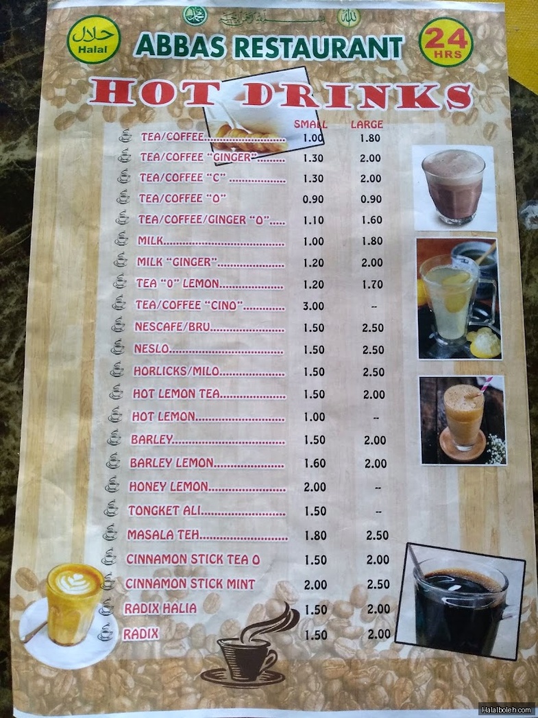 Abbas Restaurant - menu