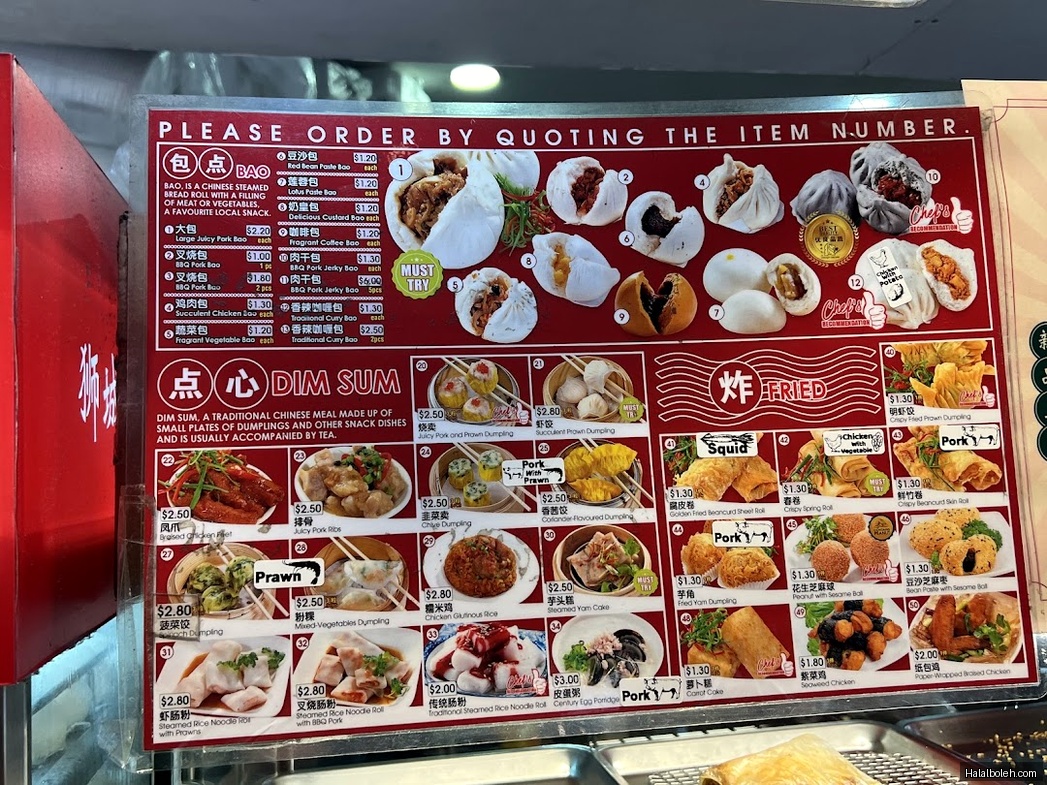 Opah Satay - menu