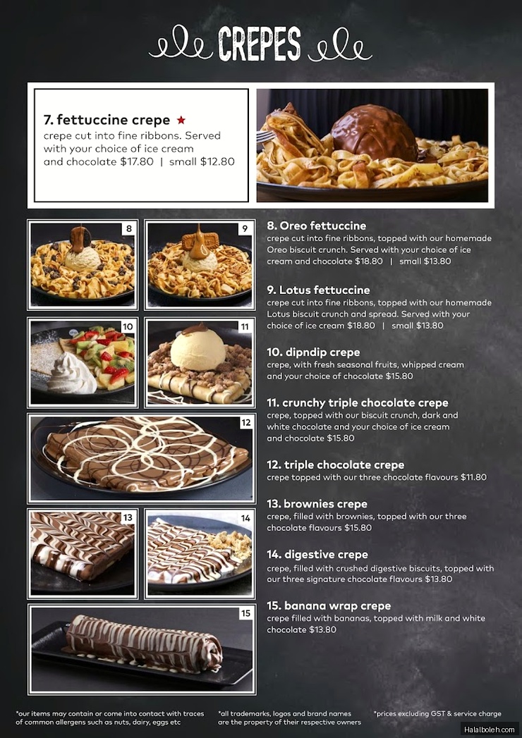 Dipndip at VivoCity - Menu