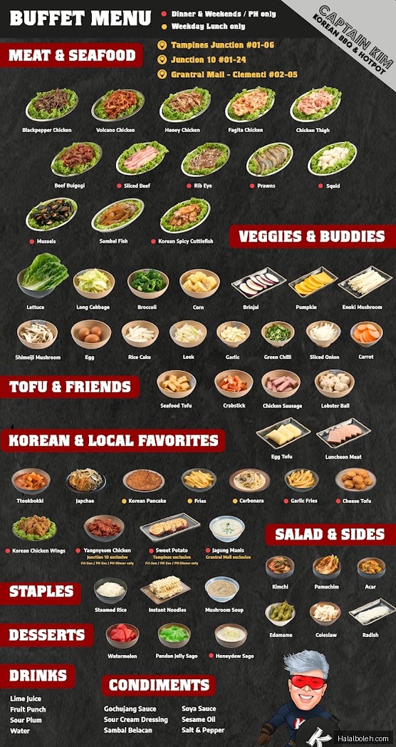 Captain Kim - menu
