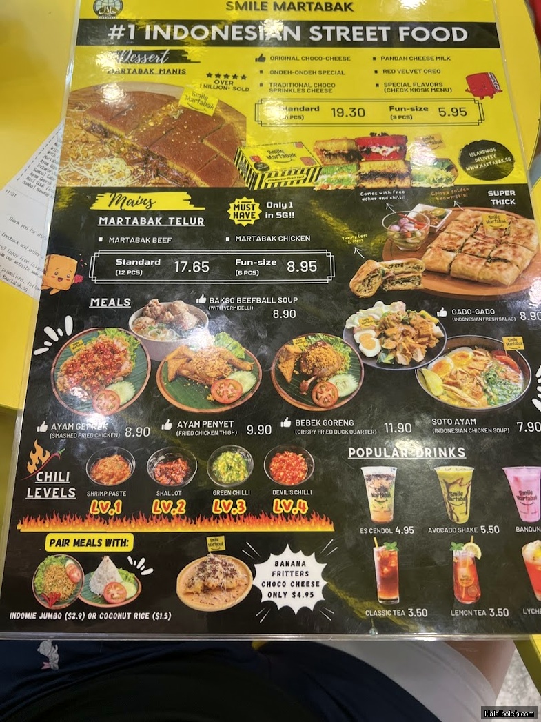 Smile Martabak - menu