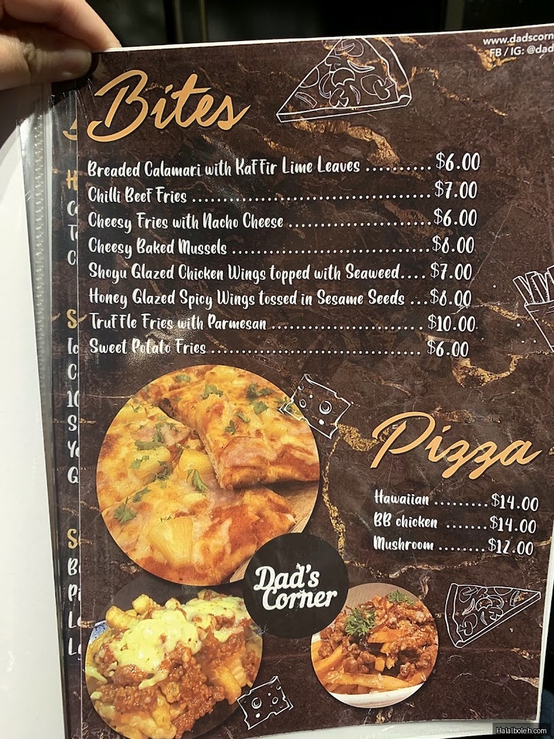 Dad's Corner - menu