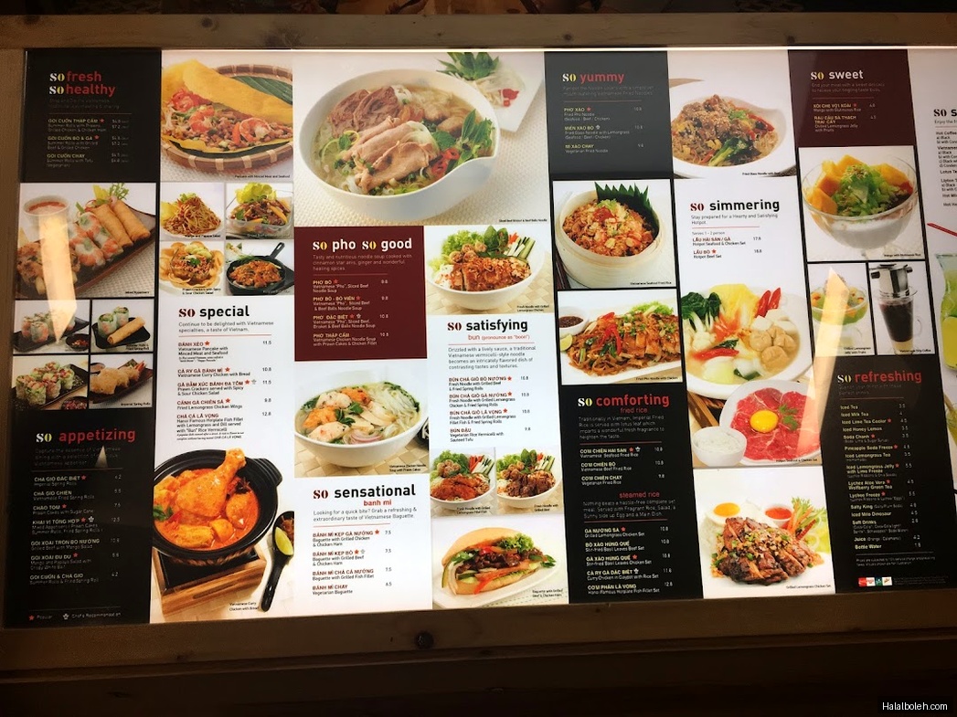 So Pho - menu