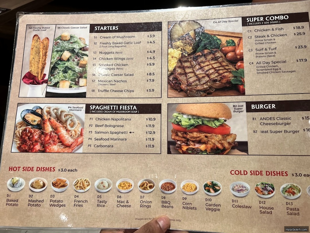 Andes by Astons - menu