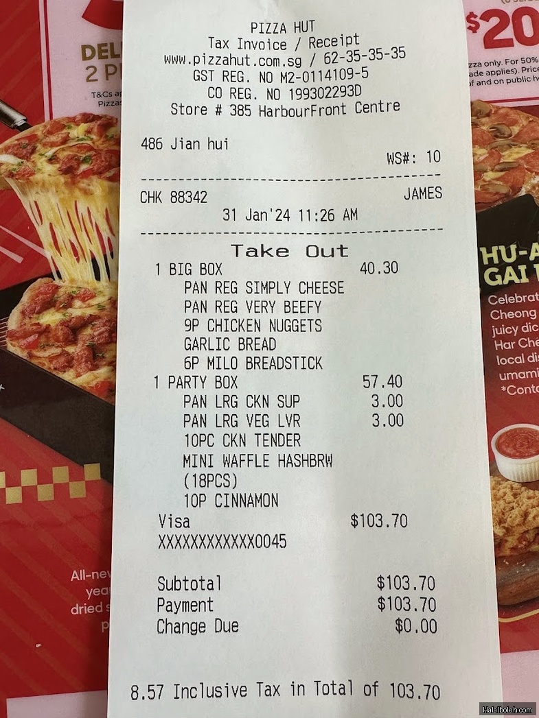 Pizza Hut - menu
