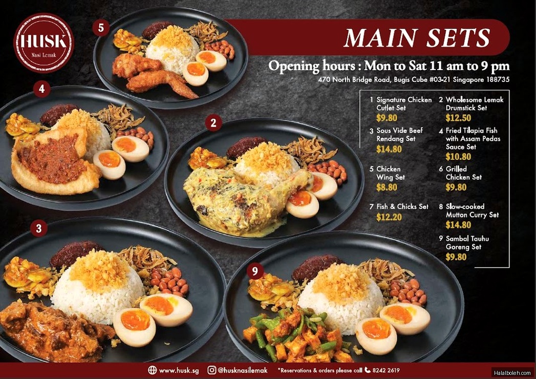HUSK Nasi Lemak - menu