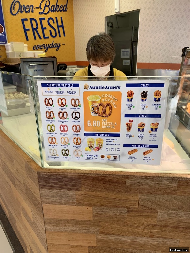 Auntie Anne's - menu