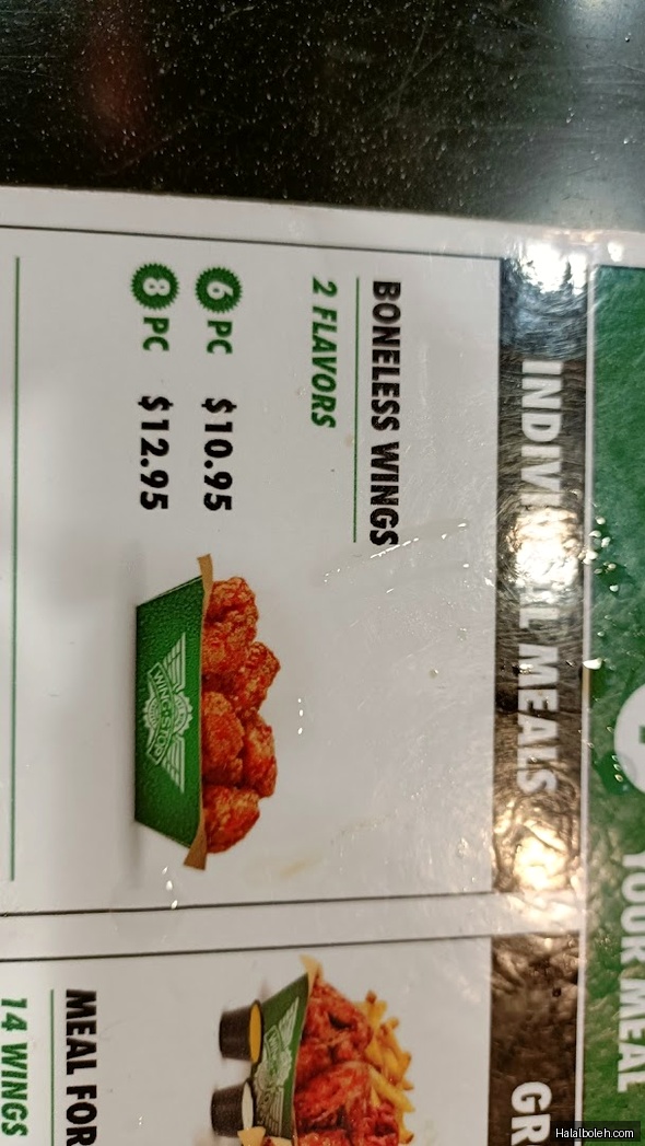 Wingstop - menu