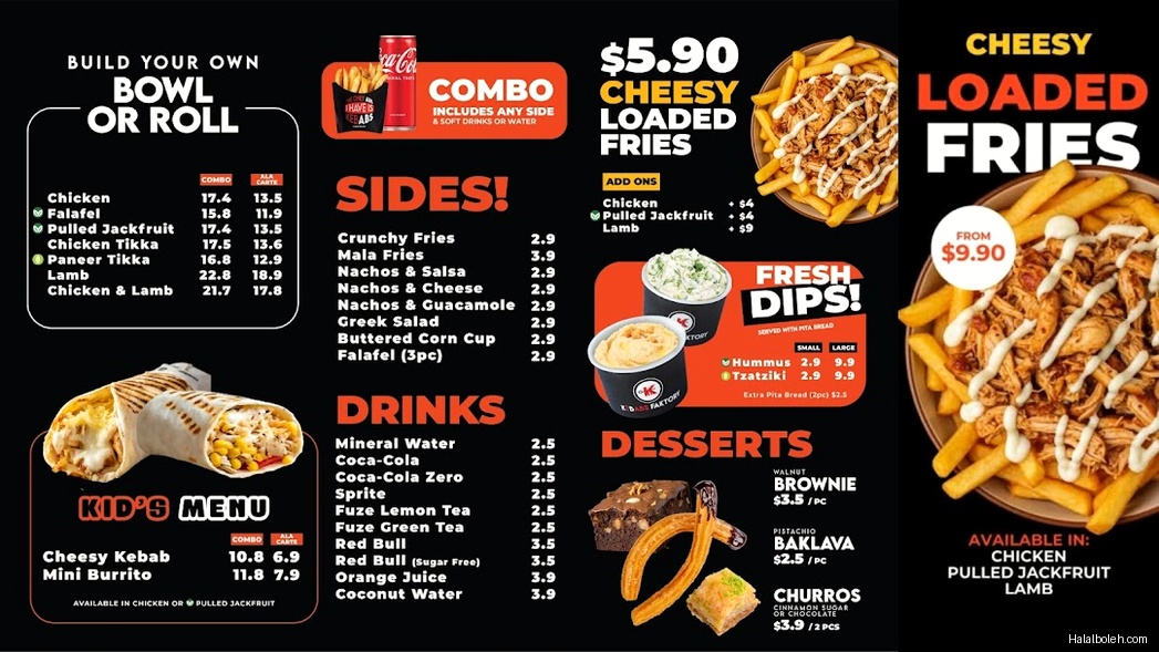 Kebabs Faktory - menu