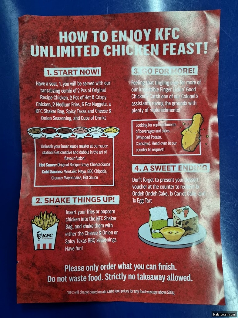 KFC - menu