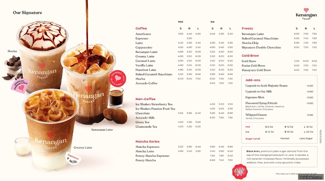 Kenangan Coffee - menu