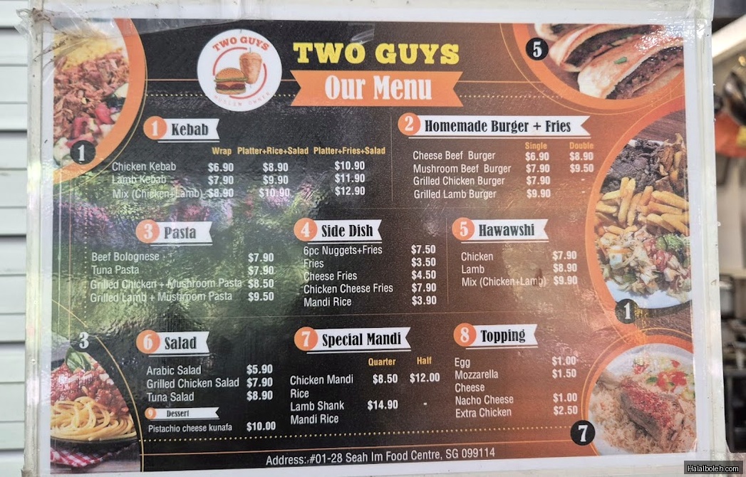 Two Guys - menu