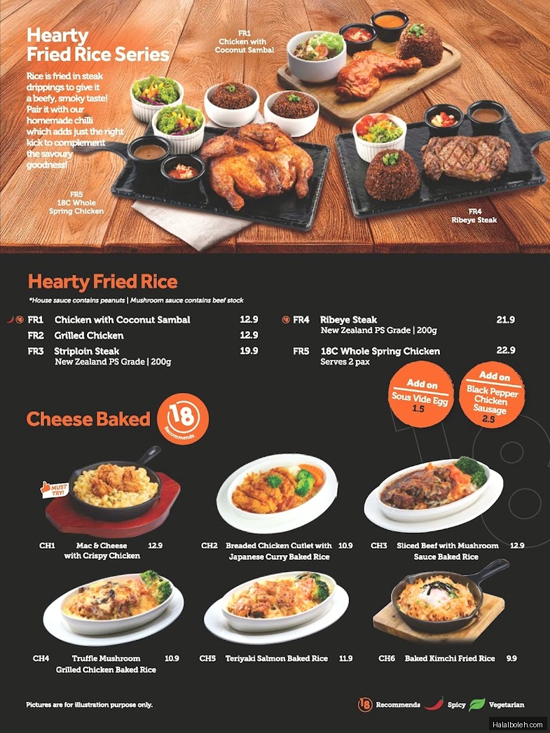 Eighteen Chefs - menu