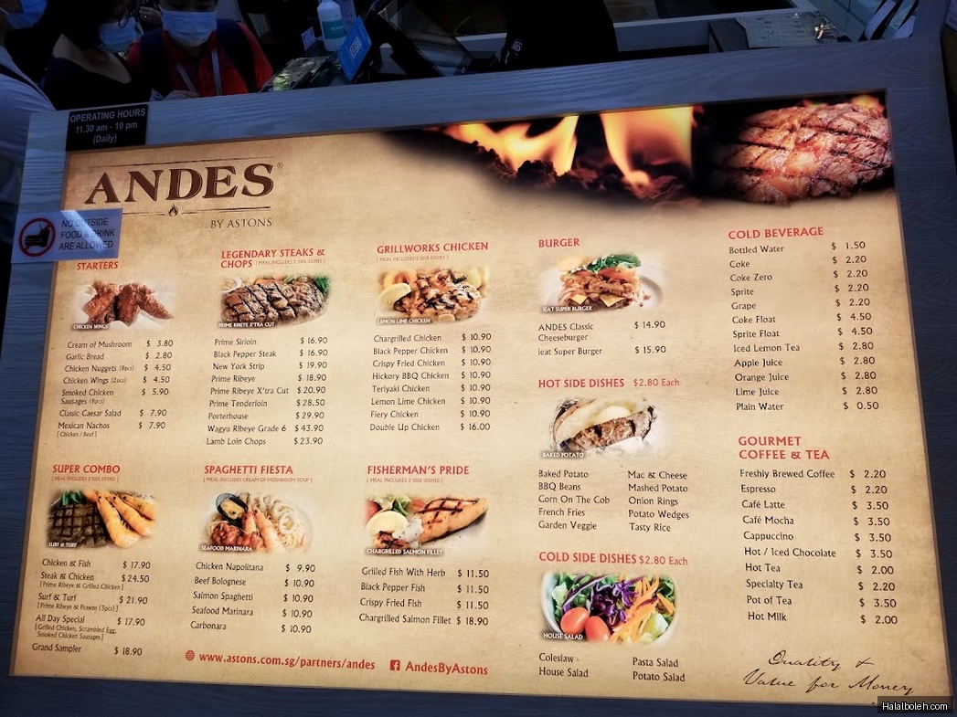 Andes by Astons - menu