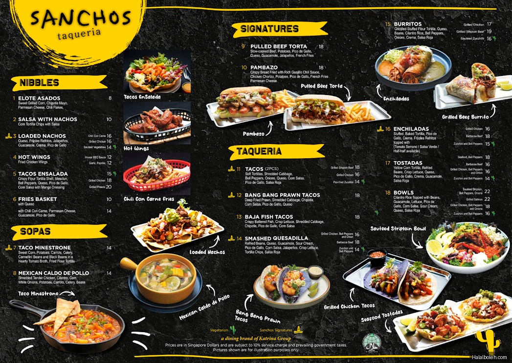 Sanchos Taqueria - menu