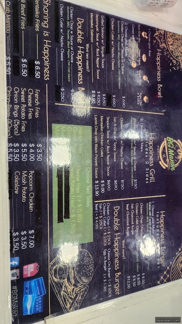 BG Makan - menu