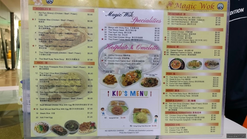 Magic Wok - menu