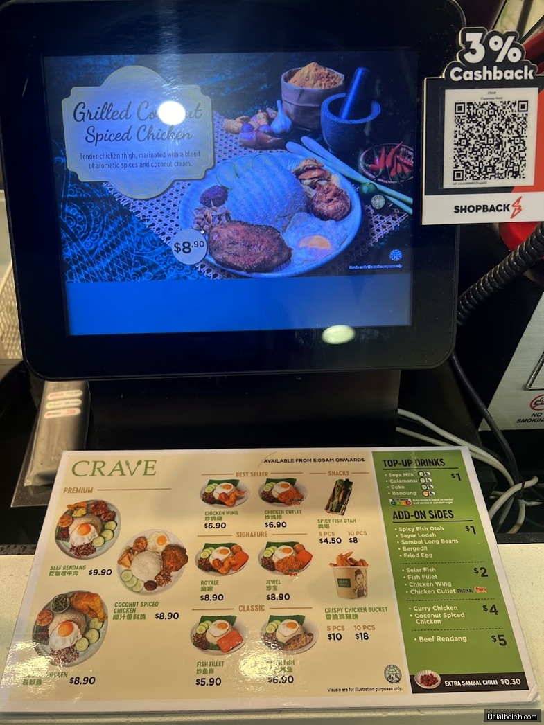 Crave Nasi Lemak - menu