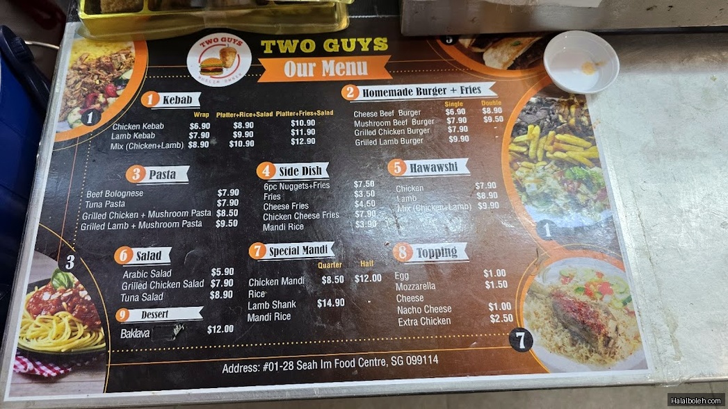 Two Guys - menu