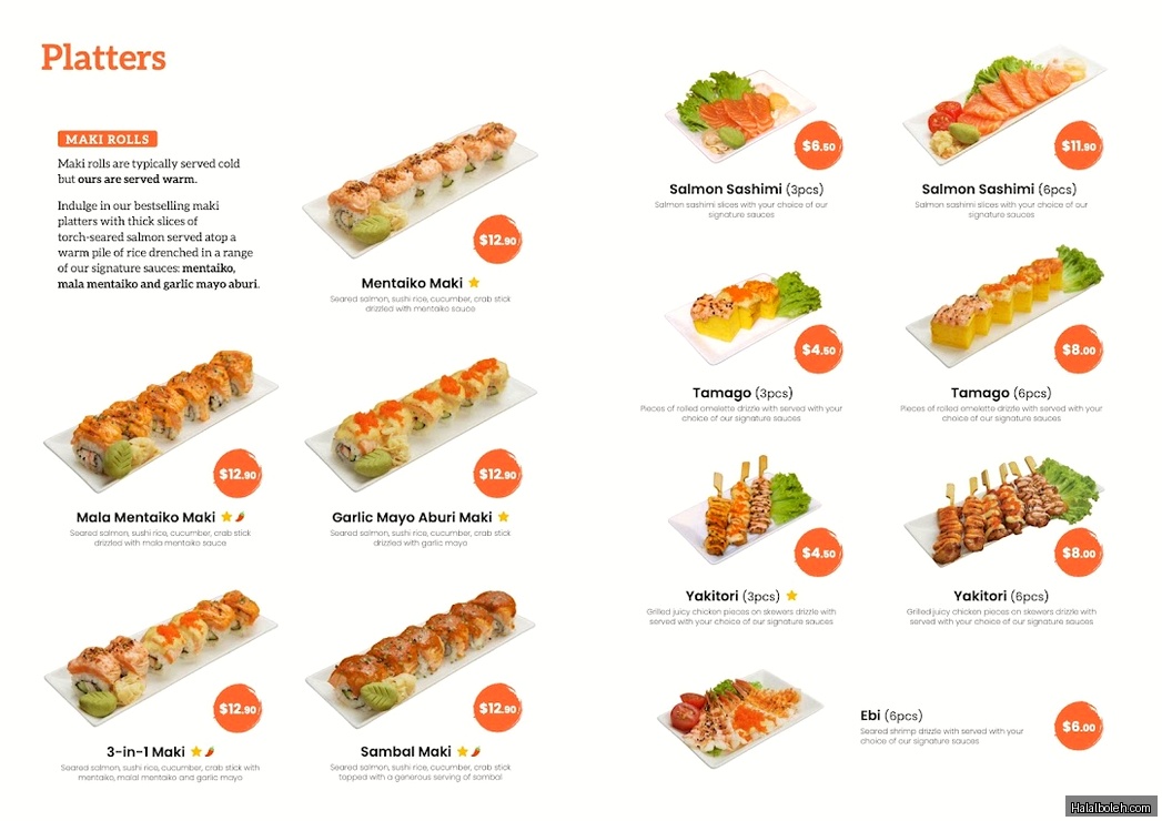 Salmon Warrior - menu