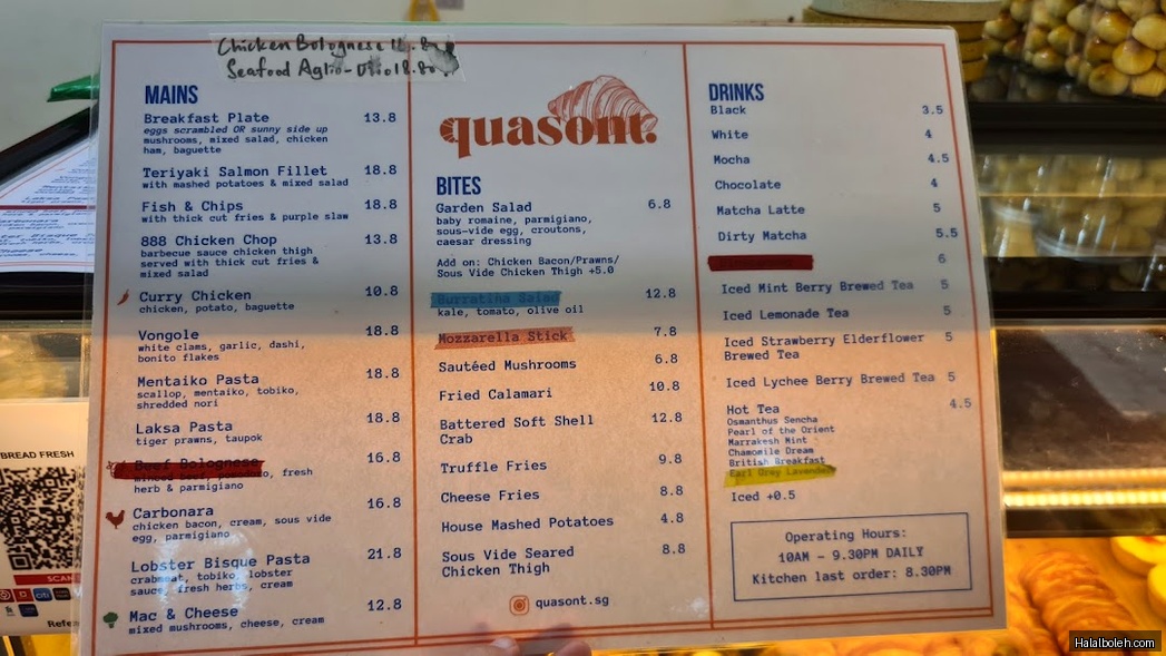 Quason - menu