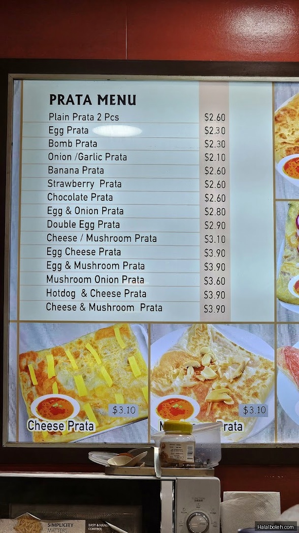 Prata Raya - menu