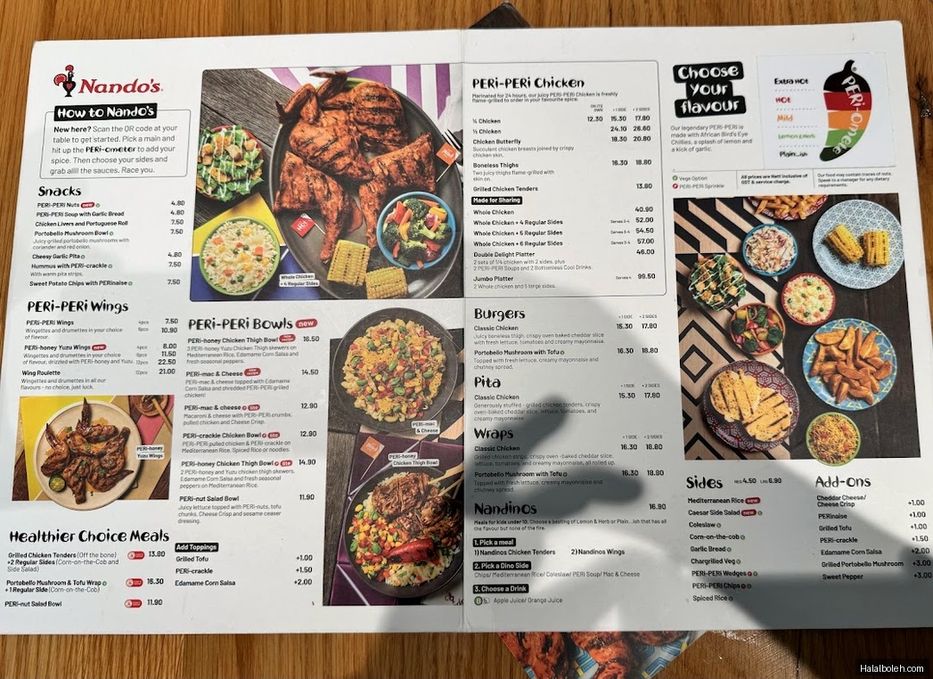 Nando's - menu