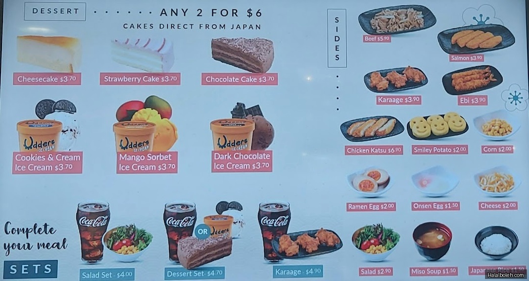Yoshinoya - menu
