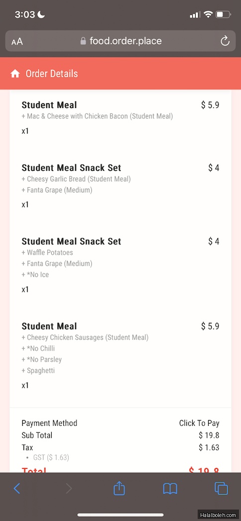 PastaMania - menu